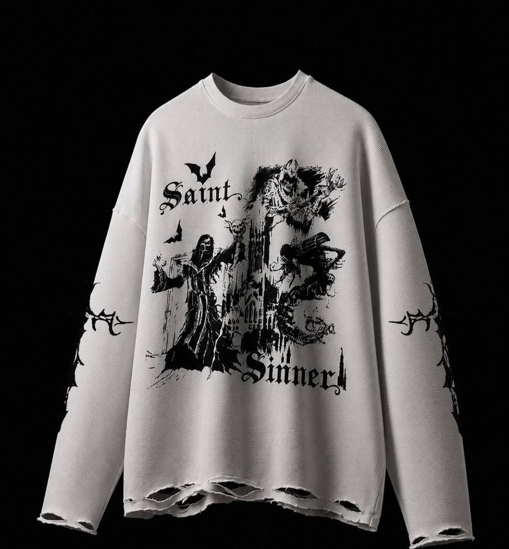 TheNixa Men's white Printed Full sleeve t-shirt