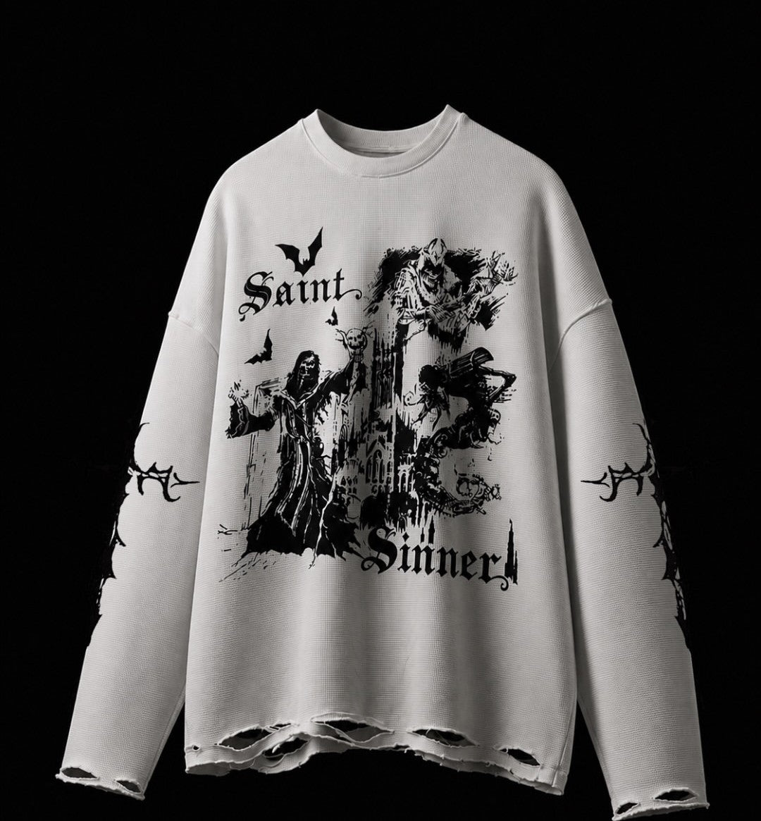 TheNixa Men's white Printed Full sleeve t-shirt